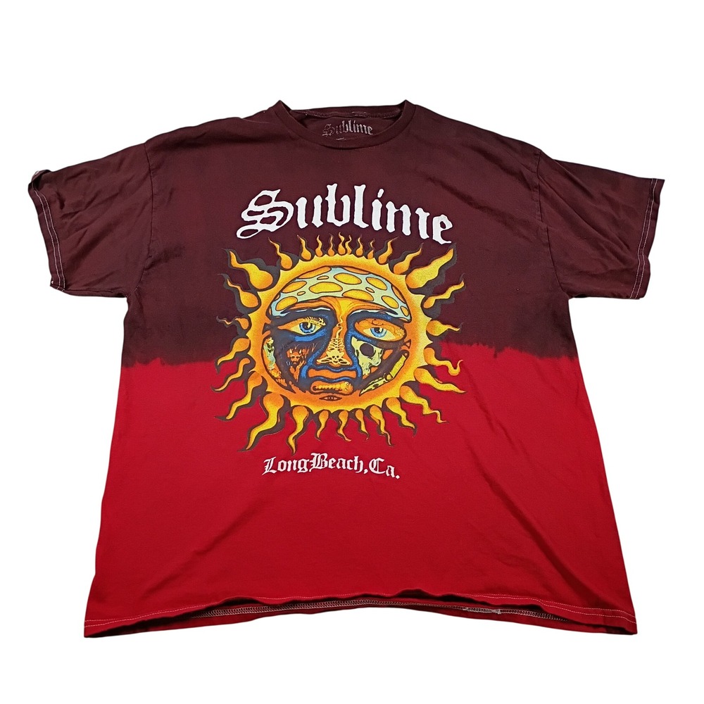 Sublime Graphic T-Shirt Mens L Red Burgundy Sun Logo Long Beach Ca Excellent